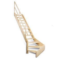 Деревянная лестница Dolle Normandie с забежными ступенями